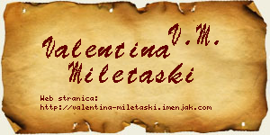 Valentina Miletaški vizit kartica